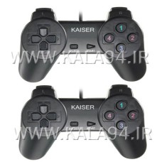 گیم پد KAISER K-503 / دوبل دسته / بدون شوک / اتصال سیمی با درگاه USB / گارانتی 1402.05.30